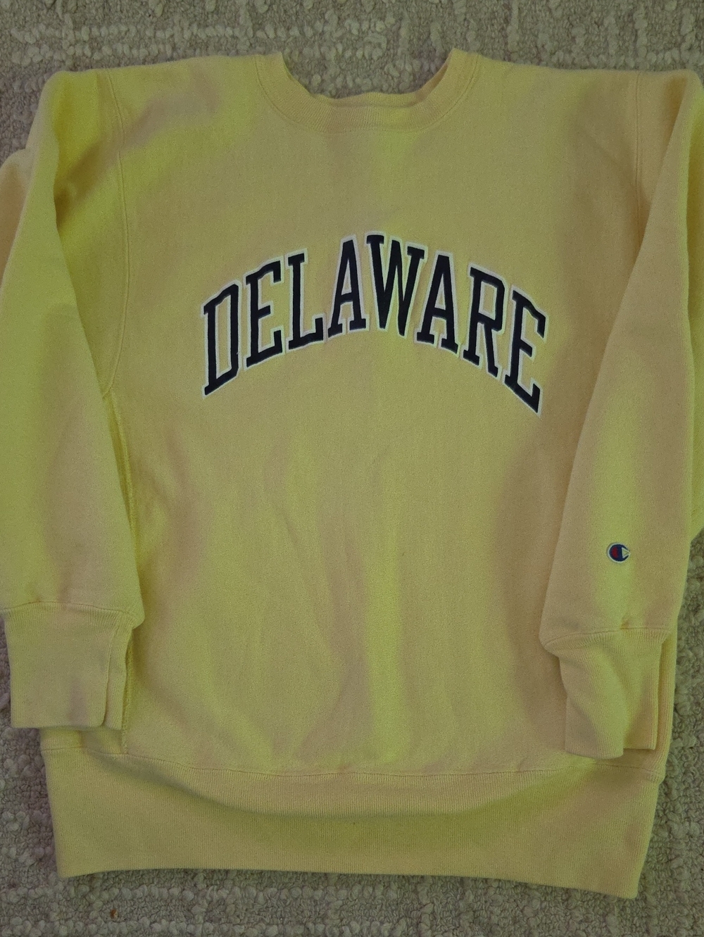 Delaware Champion Crewneck Sweatshirt in Yellow, L